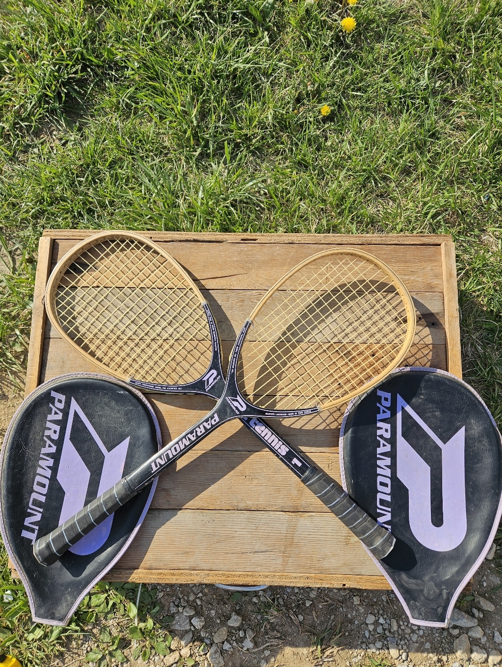 VTG PE Gym Class Equipment Paramount Soft Wooden Tennis Rackets Set of 2 Grip L2